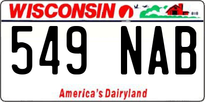 WI license plate 549NAB