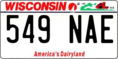 WI license plate 549NAE