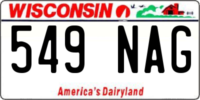 WI license plate 549NAG