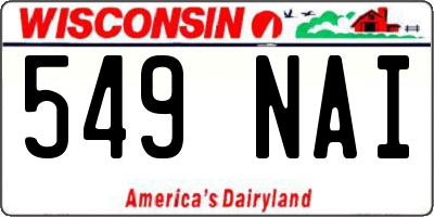 WI license plate 549NAI