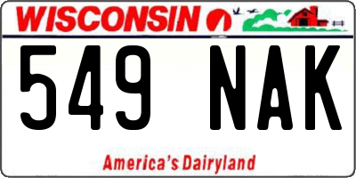 WI license plate 549NAK