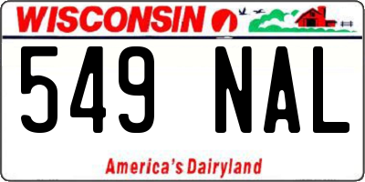 WI license plate 549NAL