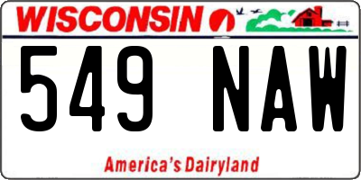 WI license plate 549NAW