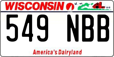 WI license plate 549NBB