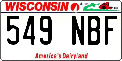 WI license plate 549NBF
