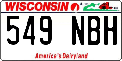WI license plate 549NBH