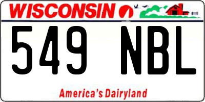 WI license plate 549NBL