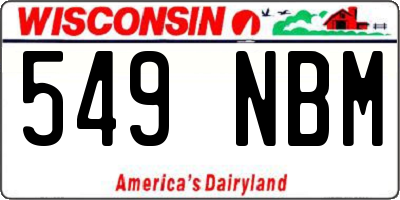 WI license plate 549NBM