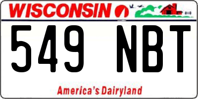 WI license plate 549NBT