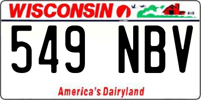 WI license plate 549NBV