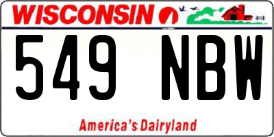 WI license plate 549NBW