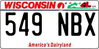 WI license plate 549NBX