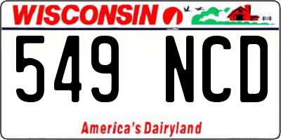 WI license plate 549NCD