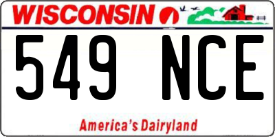 WI license plate 549NCE