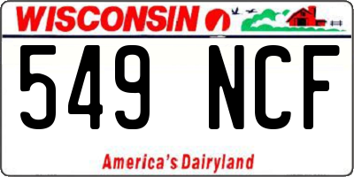 WI license plate 549NCF