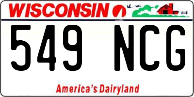 WI license plate 549NCG