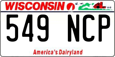 WI license plate 549NCP