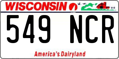 WI license plate 549NCR