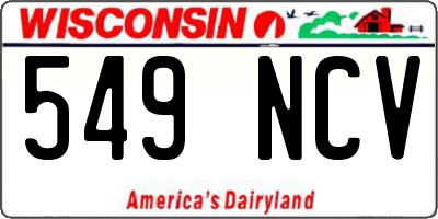 WI license plate 549NCV