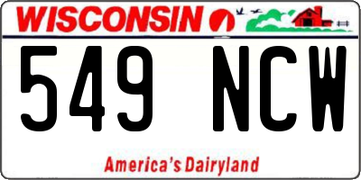 WI license plate 549NCW