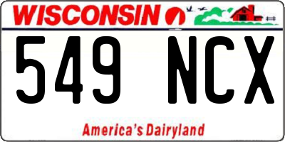 WI license plate 549NCX