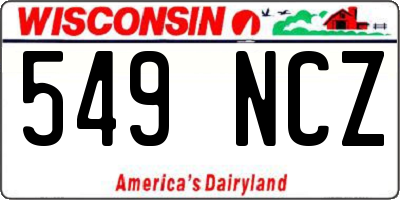 WI license plate 549NCZ