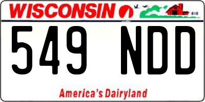 WI license plate 549NDD