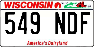 WI license plate 549NDF