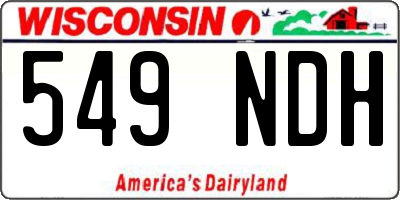 WI license plate 549NDH