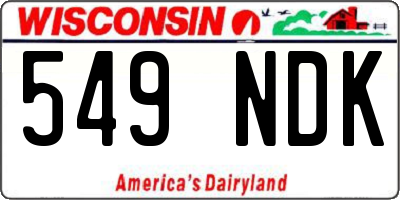 WI license plate 549NDK
