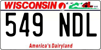 WI license plate 549NDL