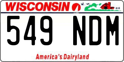 WI license plate 549NDM