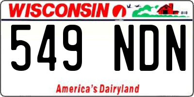 WI license plate 549NDN