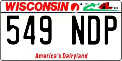 WI license plate 549NDP