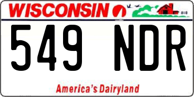 WI license plate 549NDR