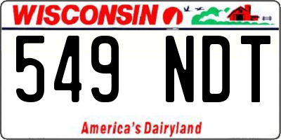 WI license plate 549NDT