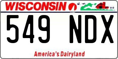 WI license plate 549NDX