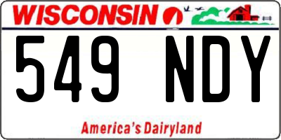 WI license plate 549NDY