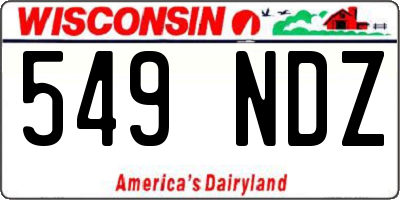 WI license plate 549NDZ