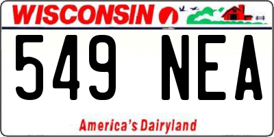 WI license plate 549NEA