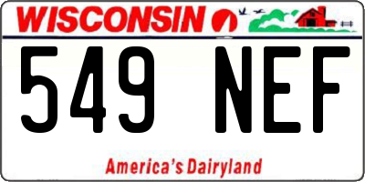 WI license plate 549NEF