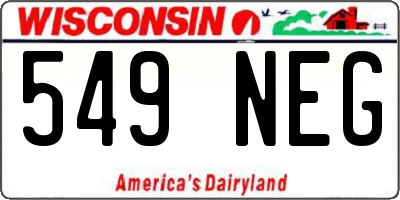 WI license plate 549NEG