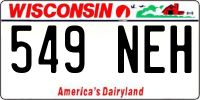 WI license plate 549NEH