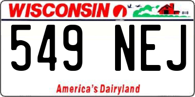 WI license plate 549NEJ