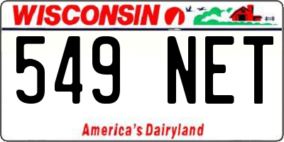 WI license plate 549NET