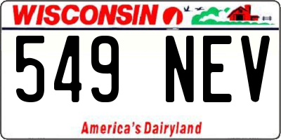 WI license plate 549NEV