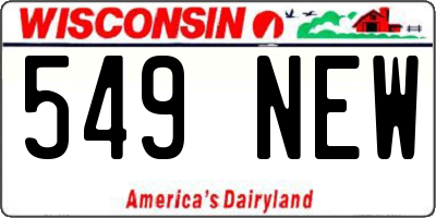 WI license plate 549NEW