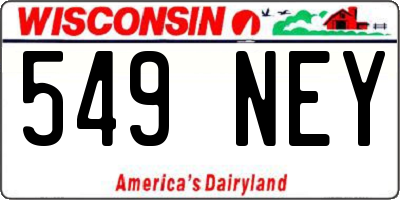 WI license plate 549NEY