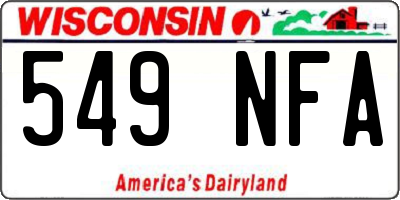 WI license plate 549NFA
