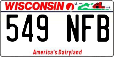 WI license plate 549NFB